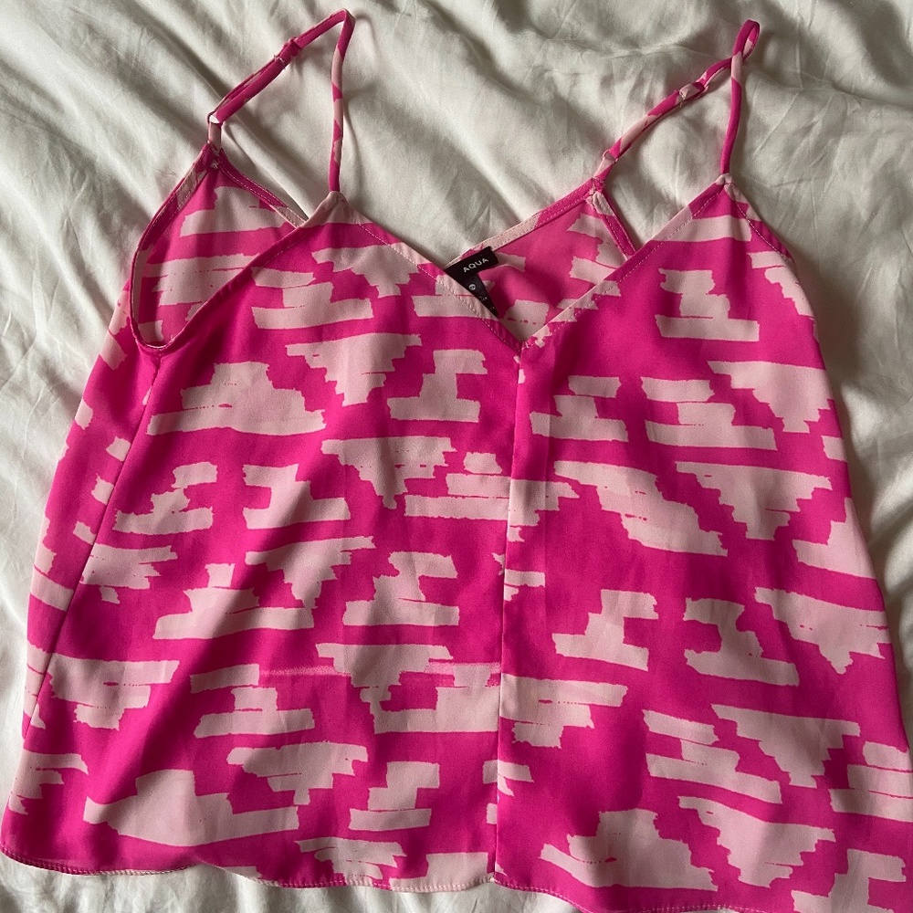Pink Aqua Pattern Top Size XS